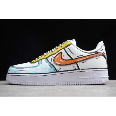 Nike Air Force 1 '07 Se Beyaz / Sarı / Turuncu / Mavi Kaykay Ayakkabı Türkiye - WAHGT5WQ